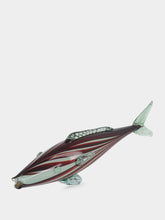 All Origine Burgundy and White Glass Fish Sculpture