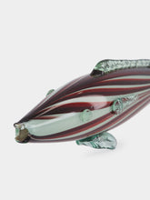 All Origine Burgundy and White Glass Fish Sculpture