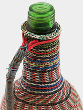 All Origine Handled Woven Glass Flask with Earthy Stripes