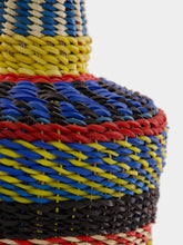 All Origine Handled Striped Woven Glass Flask