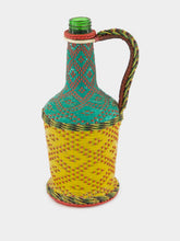 All Origine Yellow and Blue Woven Glass Flask