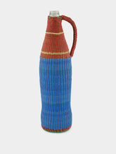All Origine Light Blue and Red Woven Glass Flask