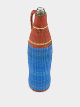 All Origine Light Blue and Red Woven Glass Flask
