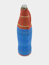 All Origine Light Blue and Red Woven Glass Flask