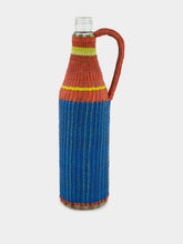 All Origine Navy Blue and Red Woven Glass Flask