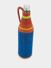 All Origine Navy Blue and Red Woven Glass Flask