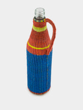 All Origine Navy Blue and Red Woven Glass Flask