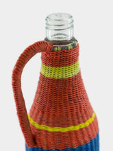 All Origine Navy Blue and Red Woven Glass Flask