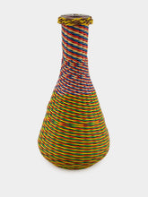 All Origine Yellow and Green Woven Glass Flask
