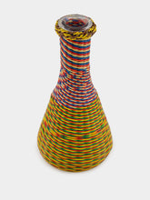 All Origine Yellow and Green Woven Glass Flask
