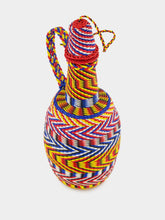 All Origine Blue, Yellow and Red Woven Glass Flask