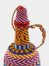 All Origine Blue, Yellow and Red Woven Glass Flask
