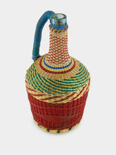 All Origine Brown and Blue Woven Glass Flask