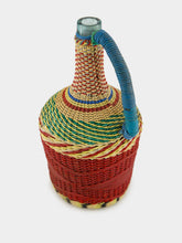 All Origine Brown and Blue Woven Glass Flask