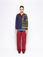 Magdalene Multicolour Striped Embroidered Knitted Top