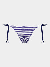 Bond-Eye Navy and White Beaded Tie-Side Bikini Brief