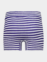 Bond-Eye Navy and White Crinkle Dom Mini Shorts