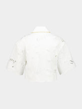 Zimmermann Ivory Mahon Embroidered Crop Shirt