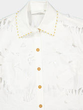 Zimmermann Ivory Mahon Embroidered Crop Shirt