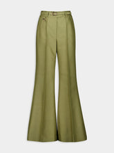 Zimmermann Light Olive Tranquillity Flare Leg Pant