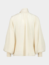 Zimmermann Cream Merino Tie Neck Sweater