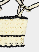 Zimmermann Cream and Black Aster Crochet Cotton Cami Top