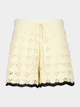 Zimmermann Cream and Black Aster Crochet Shorts
