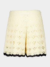 Zimmermann Cream and Black Aster Crochet Shorts
