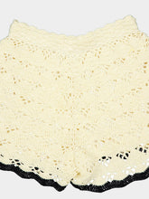 Zimmermann Cream and Black Aster Crochet Shorts