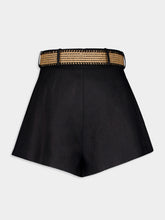 Zimmermann Black High-Waisted Linen Shorts