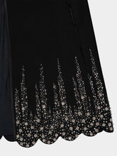 Valentino Garavani Black and Silver Embroidered Compact Drap Cape