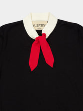 Valentino Garavani Black Wool-Viscose Bow Jumper