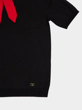 Valentino Garavani Black Wool-Viscose Bow Jumper