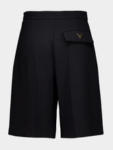 Valentino Garavani Black Wool Tailored Bermuda Shorts