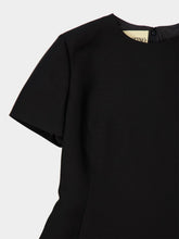 Valentino Garavani Black Wool Mini Dress with Lace Hem