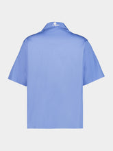 Valentino Garavani Celeste Blue Short Sleeve Cotton Button-Up Shirt