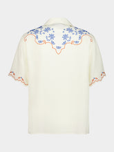 Valentino Garavani Latte San Gallo Linen Bowling Shirt