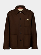 Valentino Garavani Brown Wool Jacket with VGold Detail