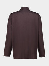 Valentino Garavani Maroon Brown Virgin Wool Cardigan