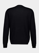 Valentino Garavani Black Virgin Wool Crew Neck Jumper