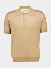 Valentino Garavani Beige Wool Polo with VLogo Embroidery