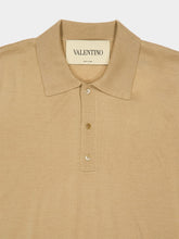 Valentino Garavani Beige Wool Polo with VLogo Embroidery