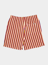 Valentino Garavani Orange and Brown Striped Viscose Shorts