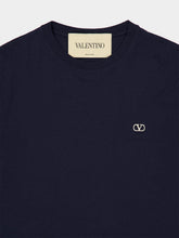 Valentino Garavani Navy Vlogo Cotton Crewneck T-Shirt