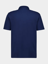 Valentino Garavani Blue Cotton Piqué Polo Shirt with Vgold