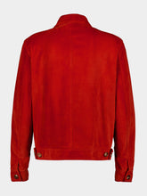 Valentino Garavani Red Suede Buttoned Leather Jacket