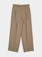 Valentino Garavani Beige Cuffed Natté Wool Trousers