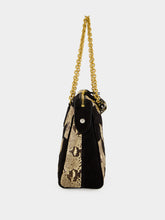 Valentino Garavani Natural and Black Python Chevron Shoulder Bag