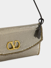 Valentino Garavani Silver DeVain Small Metallic Mesh Shoulder Bag