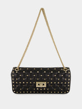 Valentino Garavani Black Rockstud Spike Quilted Shoulder Bag